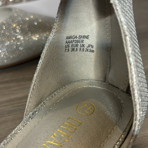Dream Paris silver evening flats women’s 7.5 - Picture 5 of 8